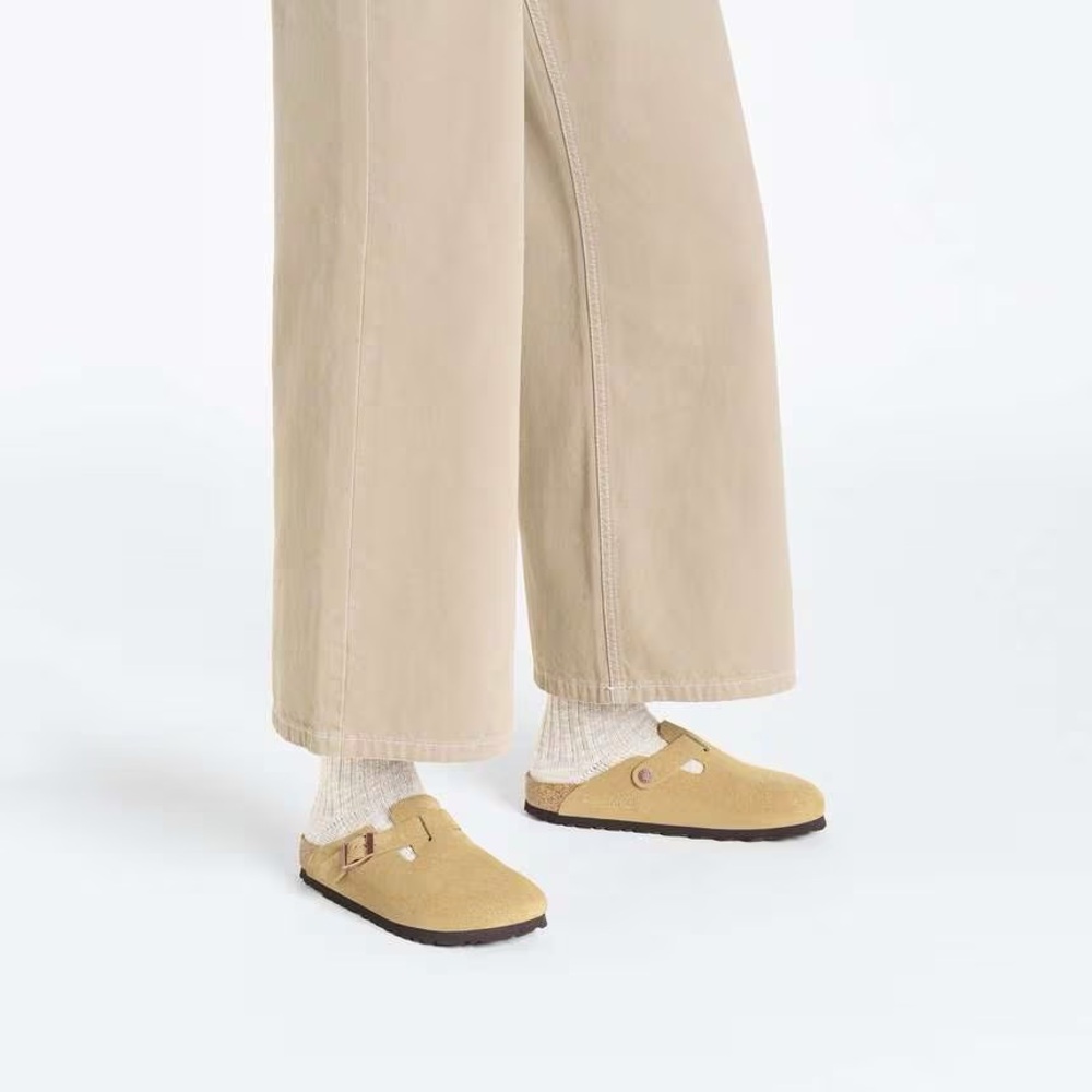 BIRKENSTOCK Boston Clog Latte Cream Leather Slip On Size 9 NEW - Picture 14 of 16
